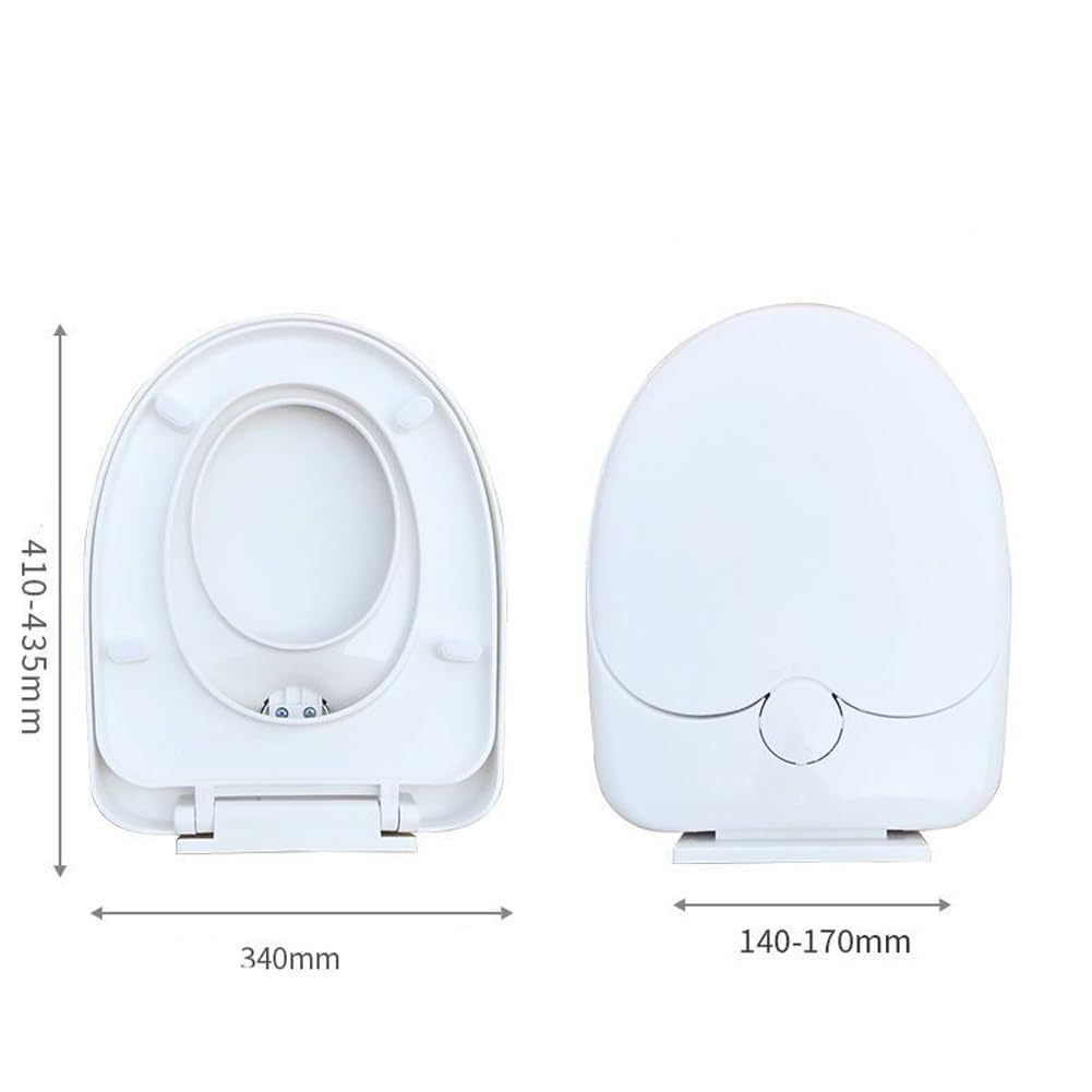 Familien-Toilettensitz mit Absenkautomatik, integrierter Kindersitz, Töpfchentraining, 2-in-1-Toilettensitz mit einfacher Befestigung oben, ovaler V-/D-förmiger Toilettendeckel (weiß, D-förmig)