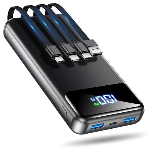 OHOVIV Portable Charger Power Bank 50000mAh Battery Pack, 22.5W Fast Charging PowerBank with Built in Cables,Travel Essential USB-C Portable Phone Charger for iPhone Samsung Pixel Android iPad