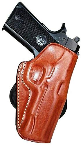 Premium Leather OWB Paddle Holster with Open Top Fits, Willson Combatt EDC X9 Compact with Lightrail 9mm 4'' BBL, Right Hand Draw, Brown Color #1572#