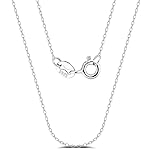 EPHSUNA 925 Sterling Silver 1 mm Cable 16-30 Inch Chain Necklace - Available in Silver or 18K Gold Plated (Silver, 22 Inches)