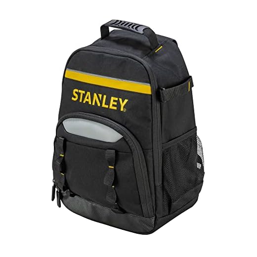 STANLEY STST1-72335 Bolsa Portaherramientas, Compartimento laptop, Respaldo acolchado, Color Negro/ Amarillo, 35 x 44 x 16 cm