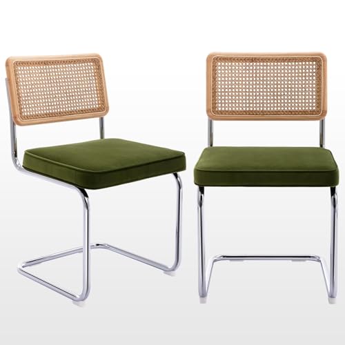 Zesthouse Natural Rattan Dining Chairs Set of 2, Olive...
