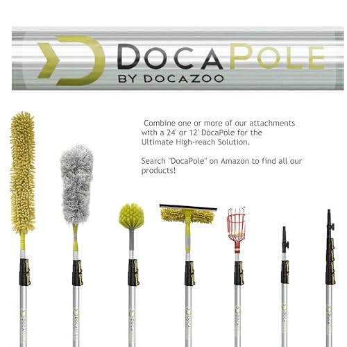 DOCA Telescoping Pole 5-12 Ft - Extension Pole for Cleaning, Feather Duster, Window Washing Kit, Paint Roller, Window Squeegee - High Reach Extendable Kit for Indoor & Outdoor - Feather Duster