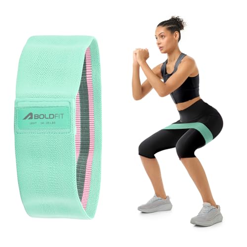 Image of Boldfit Resistance Bands for Workout Fabric Loop Band for Exercise Hip Band for Hips, Legs, Stretching, Toning Workout Mini Loop Booty Bands for Glutes, Squats Exercise for Home & Gym Green (6-11 Kg)
