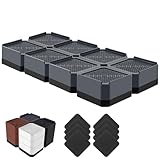 Bed Risers Heavy Duty, Adjustable Furniture Riser Blocks Lift 1.5, 3, 4.3 inches for Couch Table Desk Sofa Chair Legs, Refrigerator, Washing Machine - Support up to 4000 lbs (Grey 8 Pack, 1.5 inch)