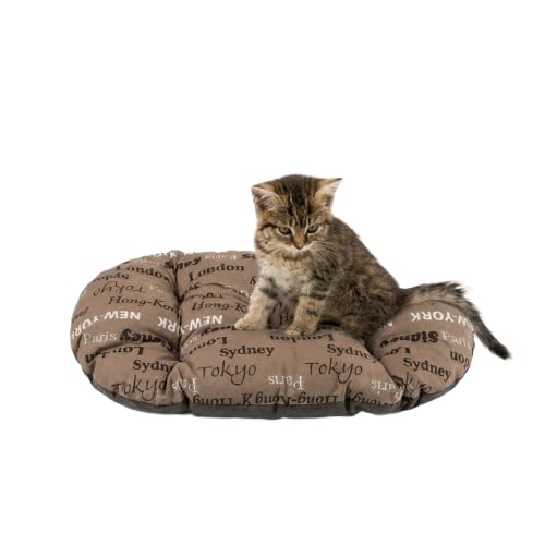 Ferplast Cuscino Cane e Gatto RELAX 45/2,Materassino, Cuscino Imbottito per Cuccia Cane e Gatto, Ovale, Cotone Morbido, Lavabile, 43 x 30 cm