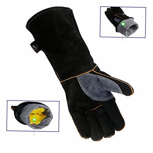 Guantes de barbacoa de piel de vaca para proteger tus manos del calor del horno 6