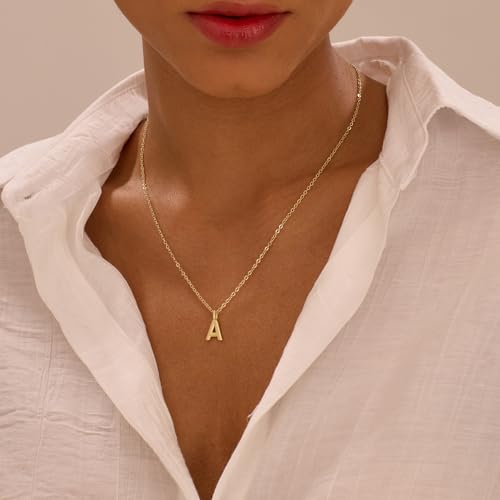 Initial Necklaces for Women, Dainty 14k Gold Plated Letter Necklace Cute A-Z Pendant Name Necklace Fashion Accessories Choker Necklaces for Women Trendy Jewelry Gifts2