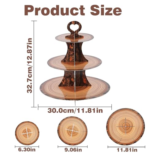 3 Tier Tree Cupcake Stand,Cupcake Stand Cardboard – Easy to Assemble& Reusable(Tree)