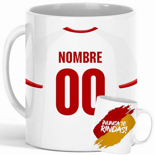 Taza Personalizada Fútbol Sevilla | Regalo Original para Aficionados del Fútbol | Taza de Desayuno | Regalo Equipo de Fútbol | Diseño Único y Duradero (Sevilla)