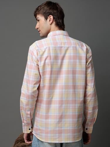 Image of NoseQueen Men's Checked Cotton Shirt | Full Sleeve Regular Fit Casual Shirt for Men | Soft Breathable Checkered Shirt