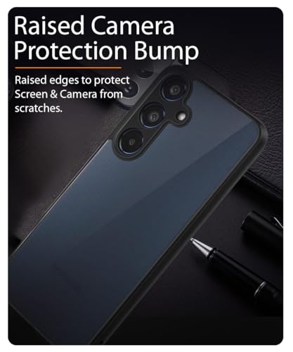 Image of WOW IMAGINE Translucent Hybrid Back Case Cover for Samsung Galaxy M35 5G Smoked Matte Back | Shock Proof 360 Degree Protection | Protective Hard Case - Matte Black