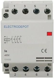 ABB Replacement A16-04 Normally Closed 30A 4 Pole Contactor (N/C) 120V Coil, 30Amp, Lighting, Heating, Switching, IEC DIN