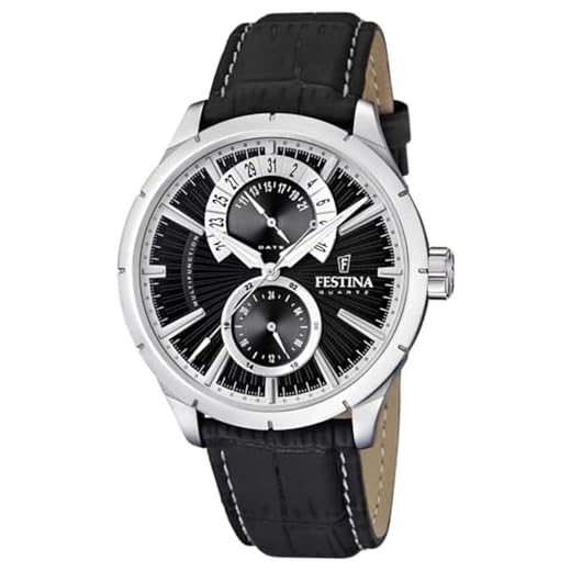 Festina - F16573/3 - Montre Homme - Quartz Analogique - Bracelet Cuir Noir