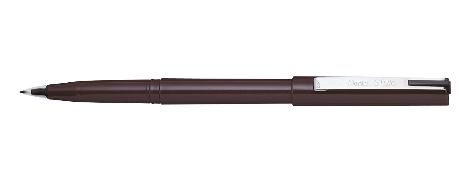 Pentel JM 20-A Füllfederhalter, burgunderroter/schwarzer Schaft, 12 Stück