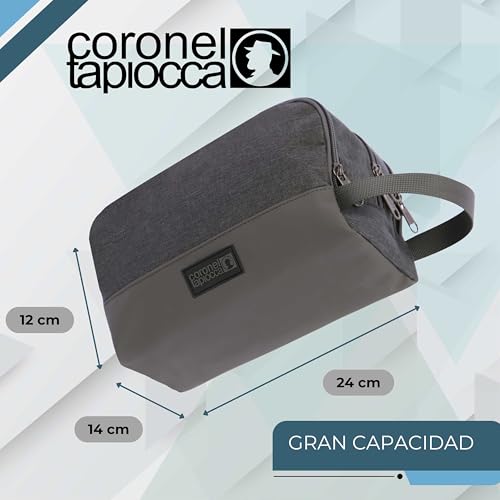 Coronel Tapiocca - Neceser Viaje para Hombre | Bolsa de Aseo compacta con 3 Compartimentos, Ideal para Viaje, Trabajo, Deporte o Vacaciones