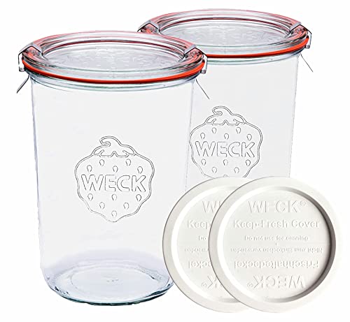 WECK Glass Canning Jars Set with Sourdough Starter - Pack of 2