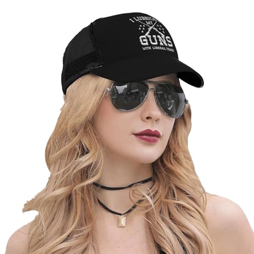 I Lubricate My Guns with Liberal Tears Mesh Baseball Cap - Classic Adjustable Peaked Cap, Trucker Hat for Men and Women 5