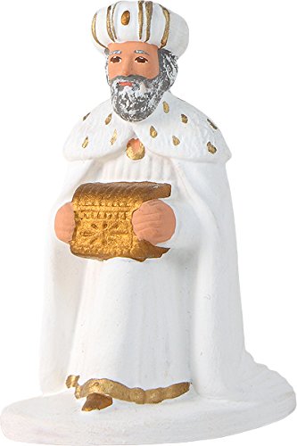Arterra - Santons de Provence - Roi Mage à Genoux Melchior Les Blancs Collection 9 cm