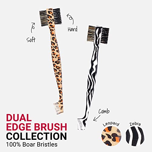 Red By Kiss Dual Edge Brush 3 In 1 Edge Brush Comb Soft And Hard Board Bristles (Zebra) #TOP4