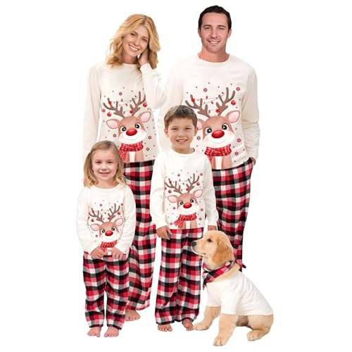 Weihnachten Familie Pyjama Set Lange Sleepwear Nachtwäsche Ärmel...