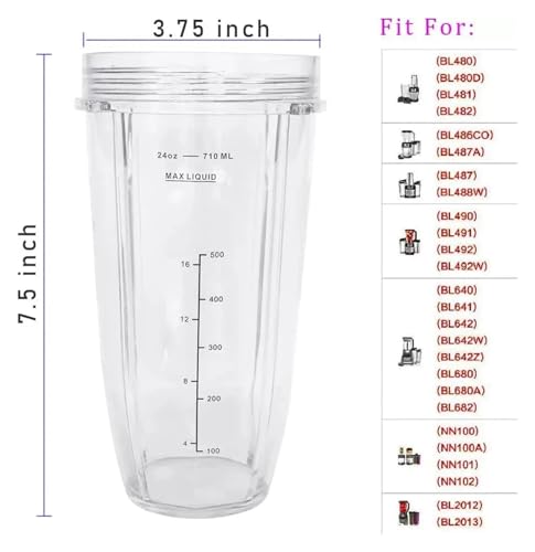Vaso de licuadora compatible 24 Oz 710 ML miniatura 2