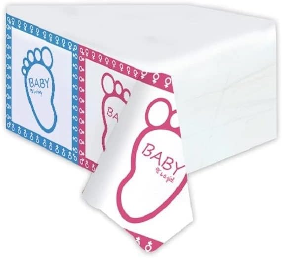 Party Stock Gender Reveal Party Tablecloth 110 x 180cm Party Supplies for Kids Boys Girls Theme Birthday Party Decoration (1 pcs)