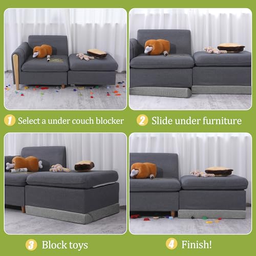 MABAZOO Triangular Toy Blocker for Under Furniture, Under Couch Blocker, Under Sofa Toy Blockers for Pets, Bed Blockers for Under Bed, Stop Things from Sofa, Bed, Other Furniture(1 Pack) - Thumbnail 3