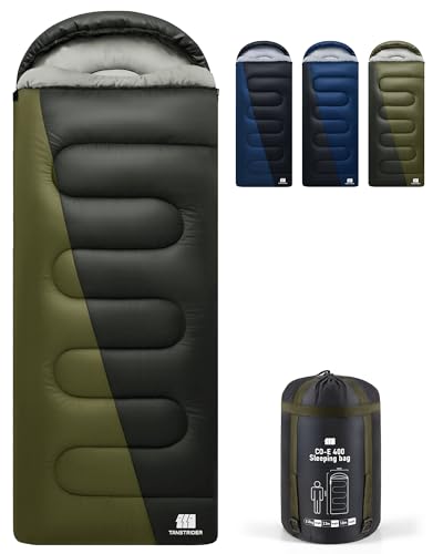 Bolsa de Dormir XXL para Adultos para Clima Frío, Bolsa de Dormir para Niños con Saco de Compresión, Equipo de Camping 4 Estaciones para Senderismo, Viajes, Outdoor, Backpacking y Escalada