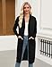 Zeagoo Women's Long Cardigan Sweaters Lightweight Cardigans Sweater Elegant Formal Loose Fit Knit Shrug Coatigan with Pocket Black
