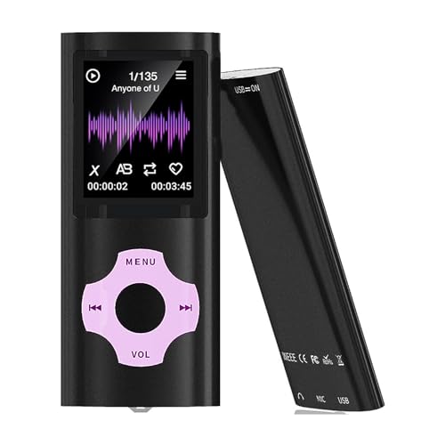MP3-Player/MP4-Player mit Bluetooth 5.2, Musik-Player mit 32 GB Speicherkarte, TFT Farbbildschirm, mit Video, FM Radio, Fotobetrachter, E-Book-Reader, Sprachaufnahme, FDKene