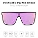 mosanana Polarized Mirrored Square Sunglasses for Women Men, Oversized Trendy Designer Fashion Cool Big Large wide Rectangular Pink MS52363