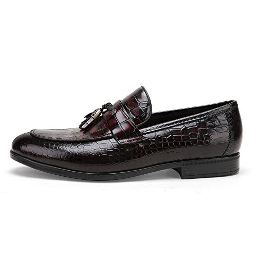 Men's Tassel Loafer, Classic Casual Dress Shoe, Black Smooth Leather Tassel Slip-on Penny Loafer for Mens3