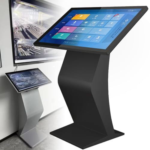 Image of Self Service Kiosk,21.5 inch /32 inch Interactive Kiosk 1080P HD IPS Touch Screen Display,Weatherproof Floor Standing Digital Signage Capacitive Touch Screen Kiosk K-Style Stand Indoor Black-32Inch