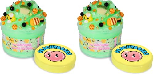 Image of Peachybbies Honeydew Boba Slush Slime, Made in USA Premium, 100% Authentic, 7 oz. ICEE, Scented for Kids, ASMR, Fidget Toys (Pack of 2)