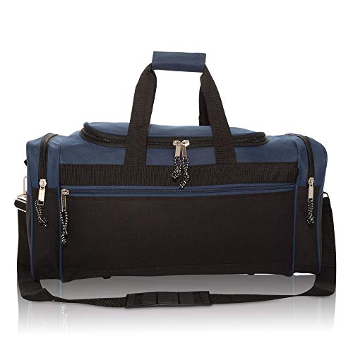 DALIX 21" Blank Sports Duffle Bag Gym Bag Travel Duffel with Adjustable Strap in Navy Blue2