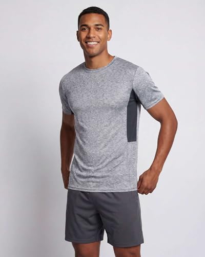 Image of Real Essentials 5 Pack: Men's Dry-Fit Moisture Wicking Active Athletic Performance Crew T-Shirt