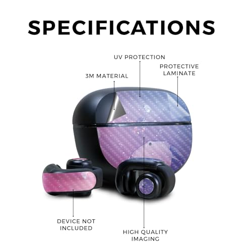 Image of Carbon Fiber Skin Compatible with Bose Ultra Open Earbuds - Pink Diamond - Premium 3M Vinyl Protective Wrap Decal Cover - Easy to Apply | Crafted in The USA by MightySkins