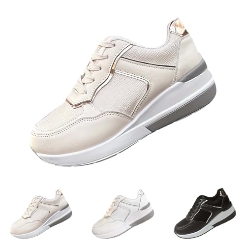 Zapatillas de suela gruesa para mujer, calzado casual con plataforma y cuña amortiguada