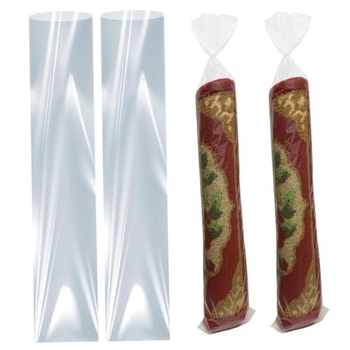 Borsa da tappeto da 4 pezzi per il sacco di tappeti in plastica trasparente per l'imballaggio e la conservazione protegge i tappeti, senza fori di sfiato, m