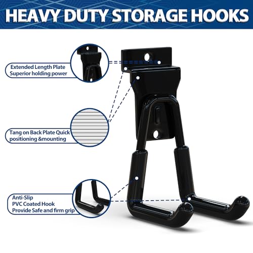 3-H Slatwall Zubehör, Slatwall Hooks & Hangers Multi Sizes, Slat Wall Heavy Duty Hanging Hooks Garage, Proslat Slatwall Accessories, Garage Storage, 10 Pack