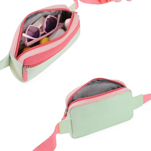 Image of Fanny Pack Birthday Gifts for 7 8 9 10 11 12 13 Year Old Teens Girls Kids, Preppy Cute Trendy Stuff Colorblock Crossbody Bag Adjustable Belt Bags, Dorm Travel Essentials for Girl Fashion