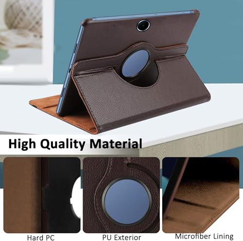 Image of TGK 360 Rotatable Smart Flip Cover for OnePlus Pad Lite 11 inch Tablet Case, Oppo Pad SE 11 inch (Brown)