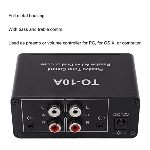 Mini Preamplificatore Audio Stereo con Controllo Tono EQ Passivo per Home Studio DJ