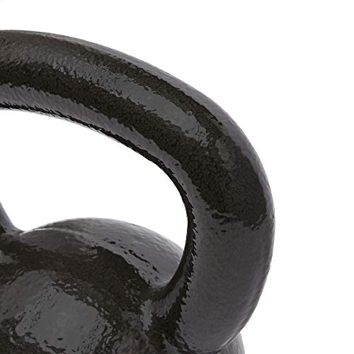 Amazon Basics Cast Iron Kettlebell for Strength Training, Wide Handle with Comfortable Grip, 35 Pounds, Black view 3