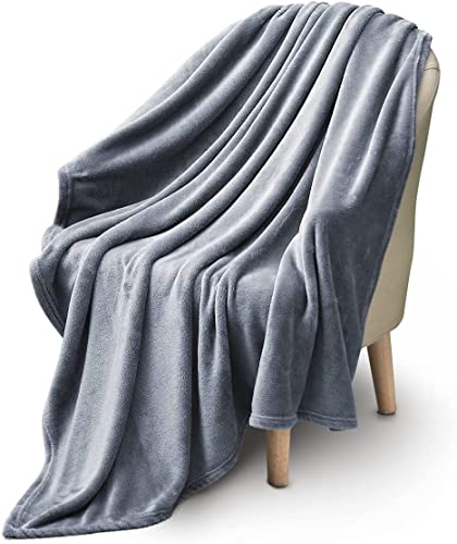 Throw Blanket,Flannel Fleece Soft Luxury Warm Bed Blanket All Season Plush Lightweight Blankets For Sofa,Machine Washable Blankets Fleeces (Grey, Queen(90''X90'')) #TOP14