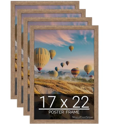 WallsThatSpeak 17x22 Set of 4 Brown Picture Frames, Rustic Wall Decor