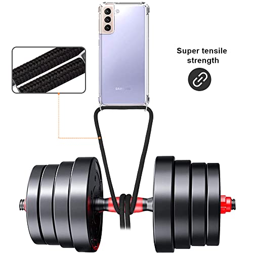 Yespure Clear Case For Galaxy S23 Plus With Adjustable Lanyard Neck Strap Transparent Soft Tpu Anti-Scratch Shockproof Protection Phone Cover Crossbody Case For Samsung Galaxy S23 Plus - Black #TOP1