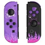 Replacement L/R Switch Controller Work with Switch/Lite/OLED Console,Wireless Controller Support Switch Sports Dual Vibration,6-Axis Gyro,Wake-up,Motion Controls,Screenshot-（Purple