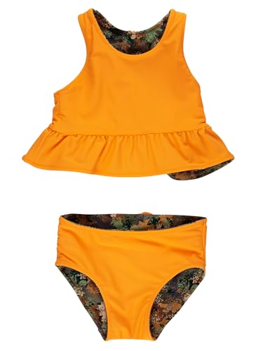 Image of RuffleButts Baby /Toddler Girls UPF50+ Sun Protected Reversible Peplum 2 Piece Sleeveless Tankini